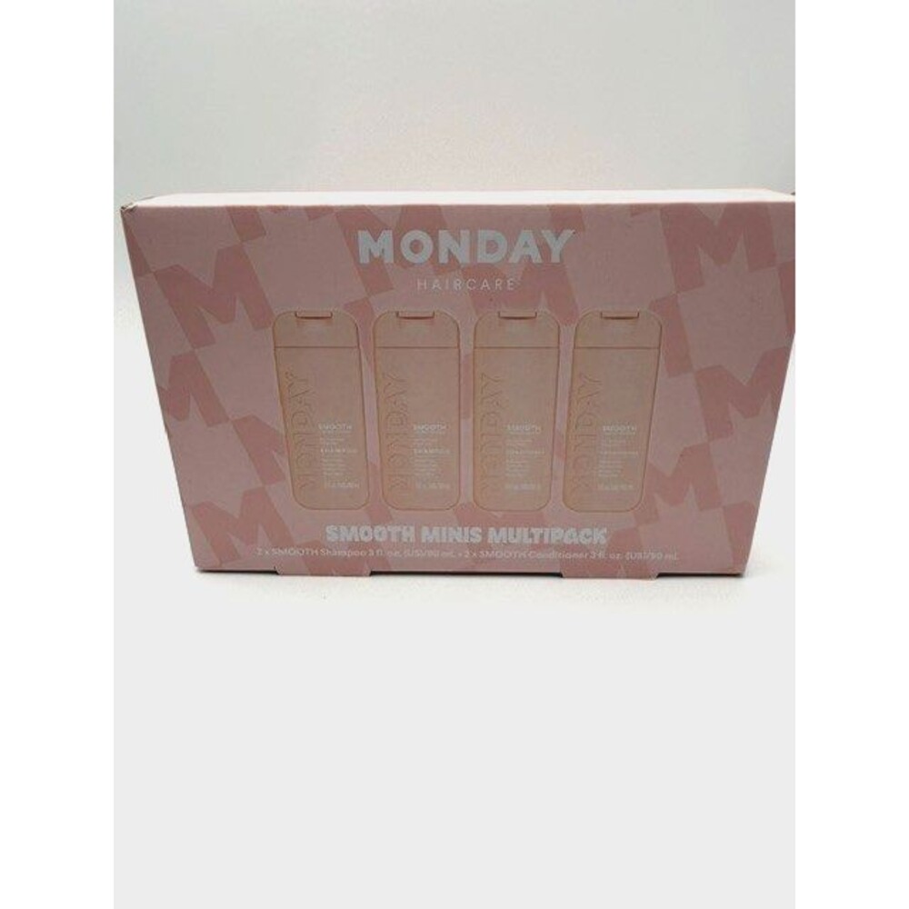 NEW Monday Haircare Smooth Minis Multipack Travel Shampoo Conditioner Set 4pc